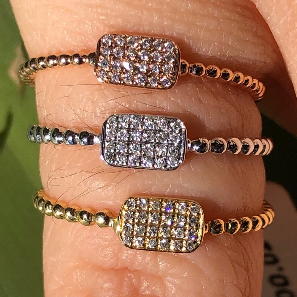 18k yellow gold 24 Diamonds at .05cts size 6.5